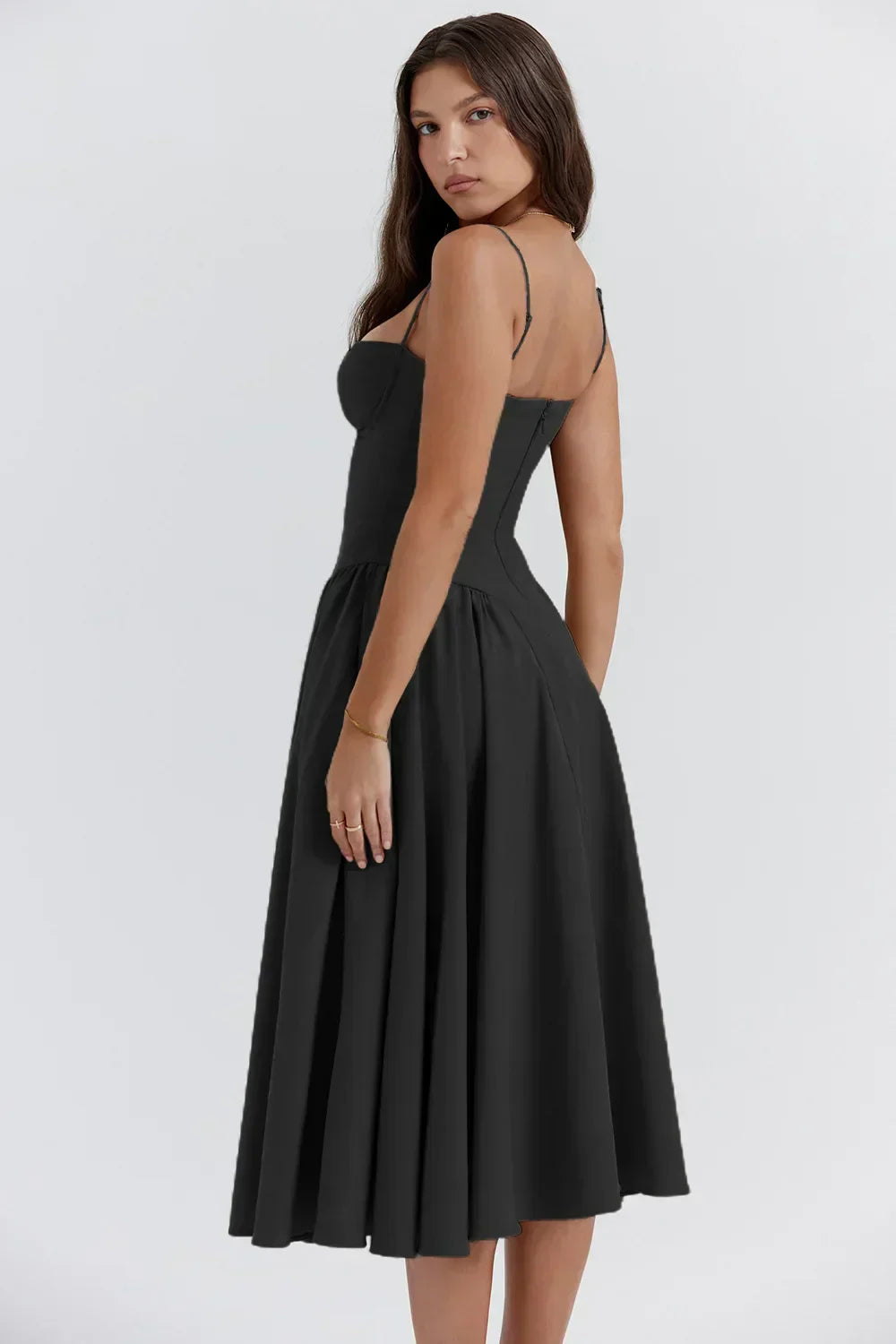 Liana™ | Sleeveless Corset Midi Dress