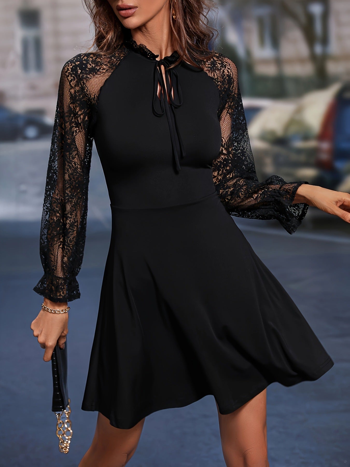 Leonie™ | High‑Waist Lace Gown