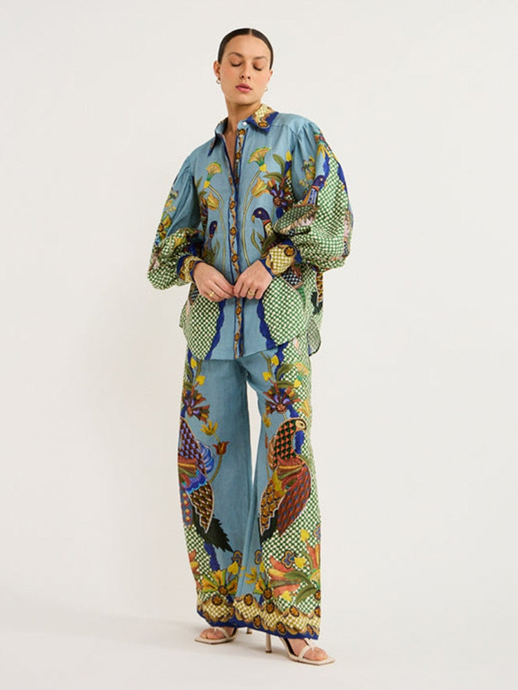 Willowherb™ | Blue Floral Lounge Co-Ord