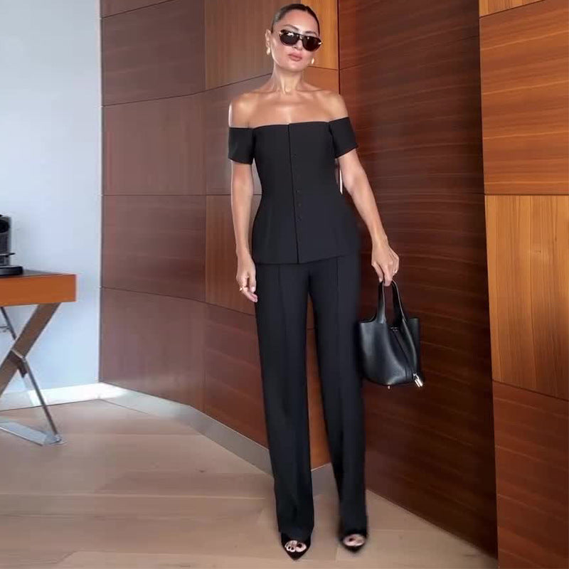 Chelsea Edge™ | Off-Shoulder Vest Suit Set