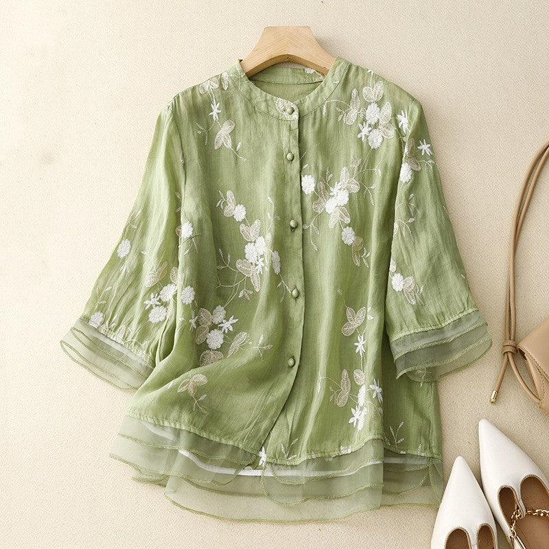 Helena™ | Embroidered Blossom Blouse