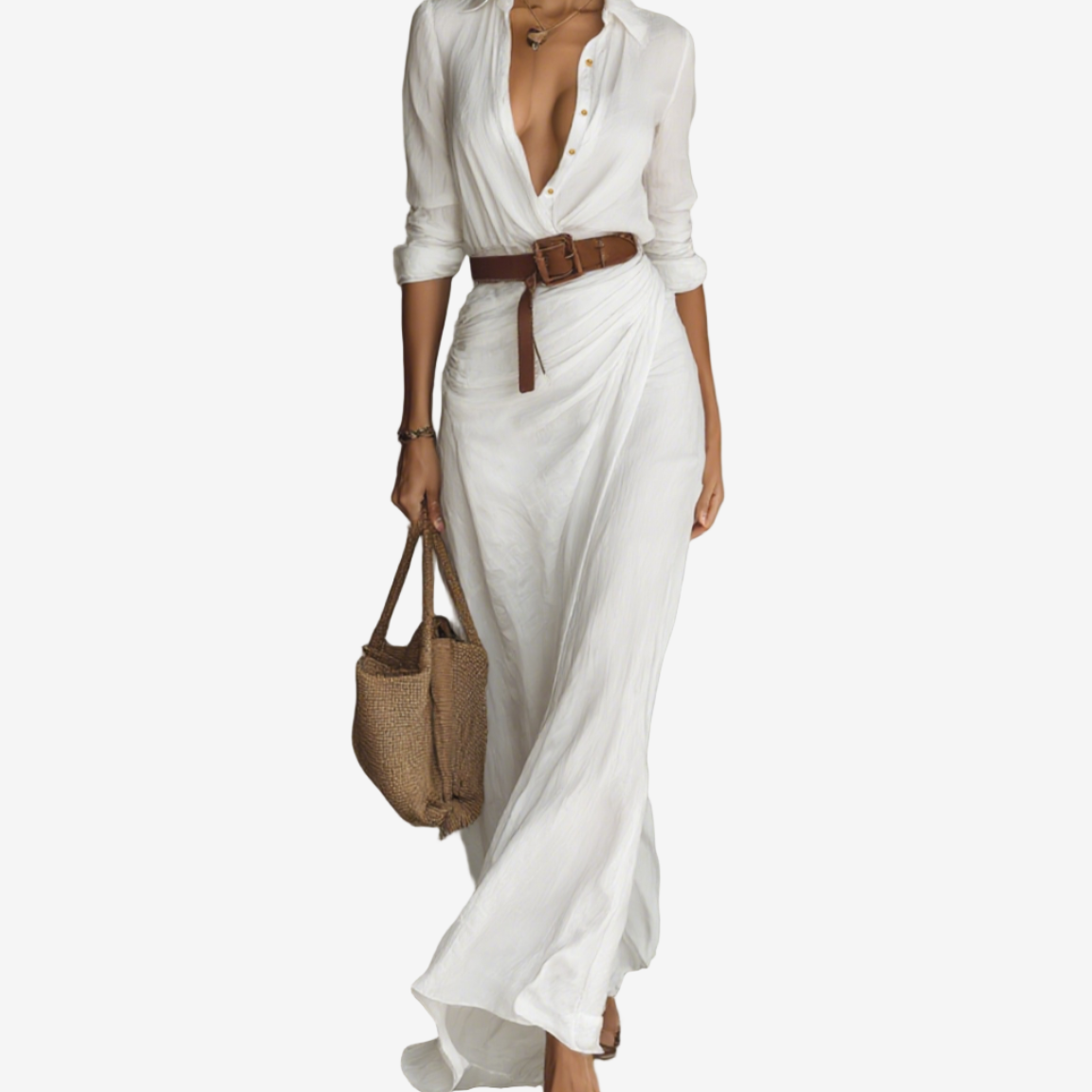 Thames Tailor™ | Lapel-Wrap Maxi Dress