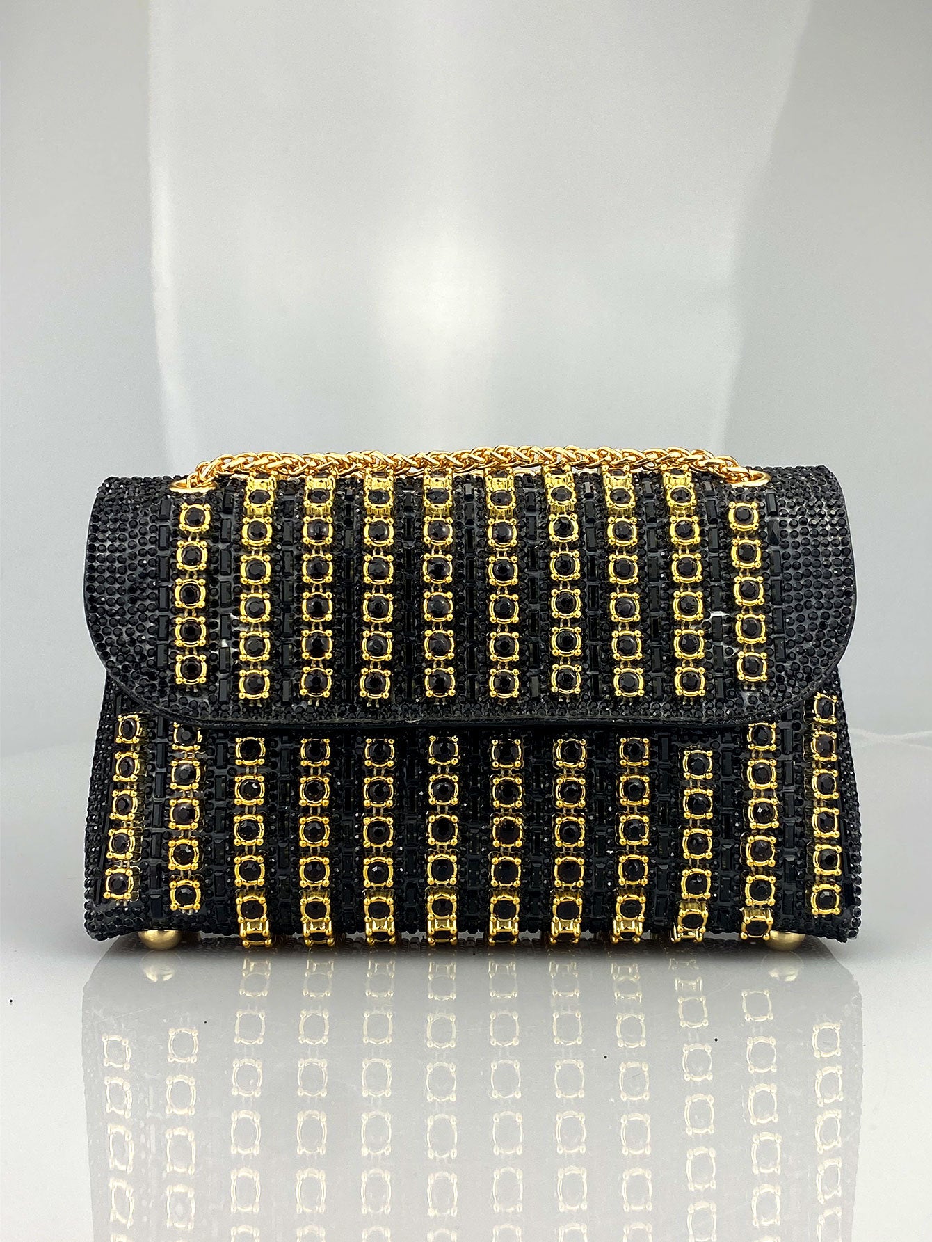 Elara Grace™ | Crystal Accent Shoulder Bag
