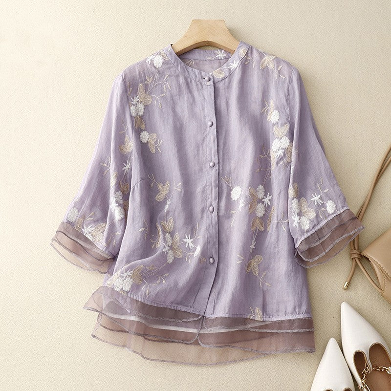 Helena™ | Embroidered Blossom Blouse