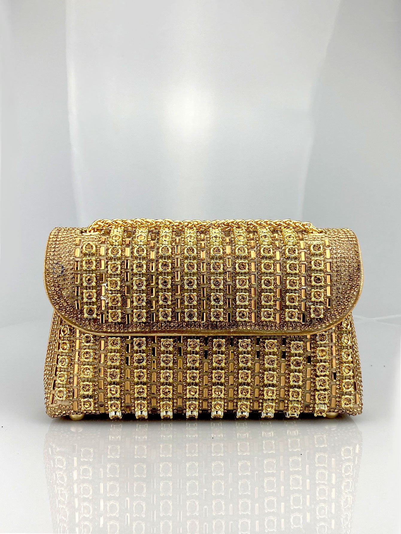 Elara Grace™ | Crystal Accent Shoulder Bag