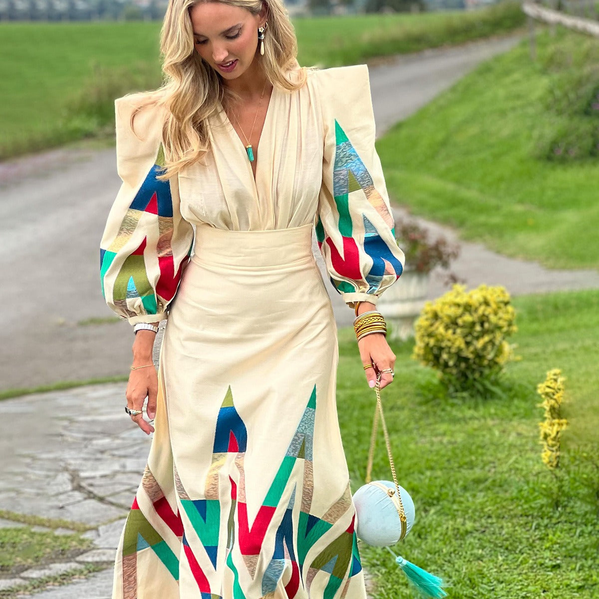 Windsor Edge™ | V-Neck Chevron Midi Set