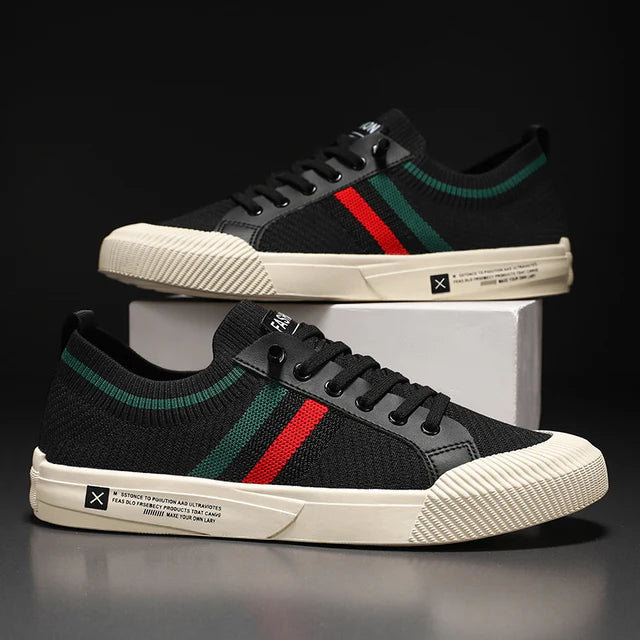 BrightonBreathe™ | Knit Stripe Low-Top Sneakers