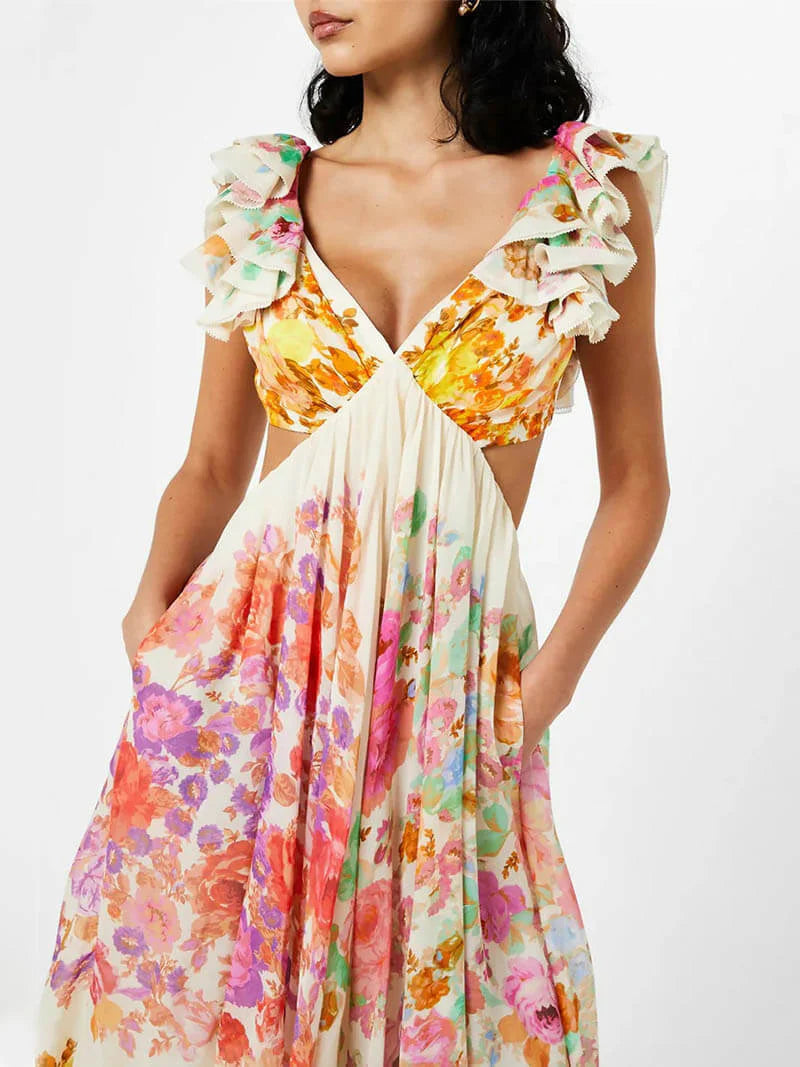 Nora™ | Deep‑V Open‑Back Dress