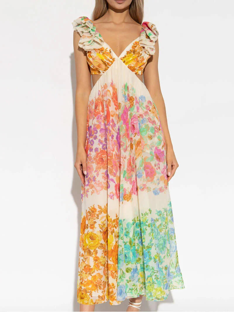 Nora™ | Deep‑V Open‑Back Dress