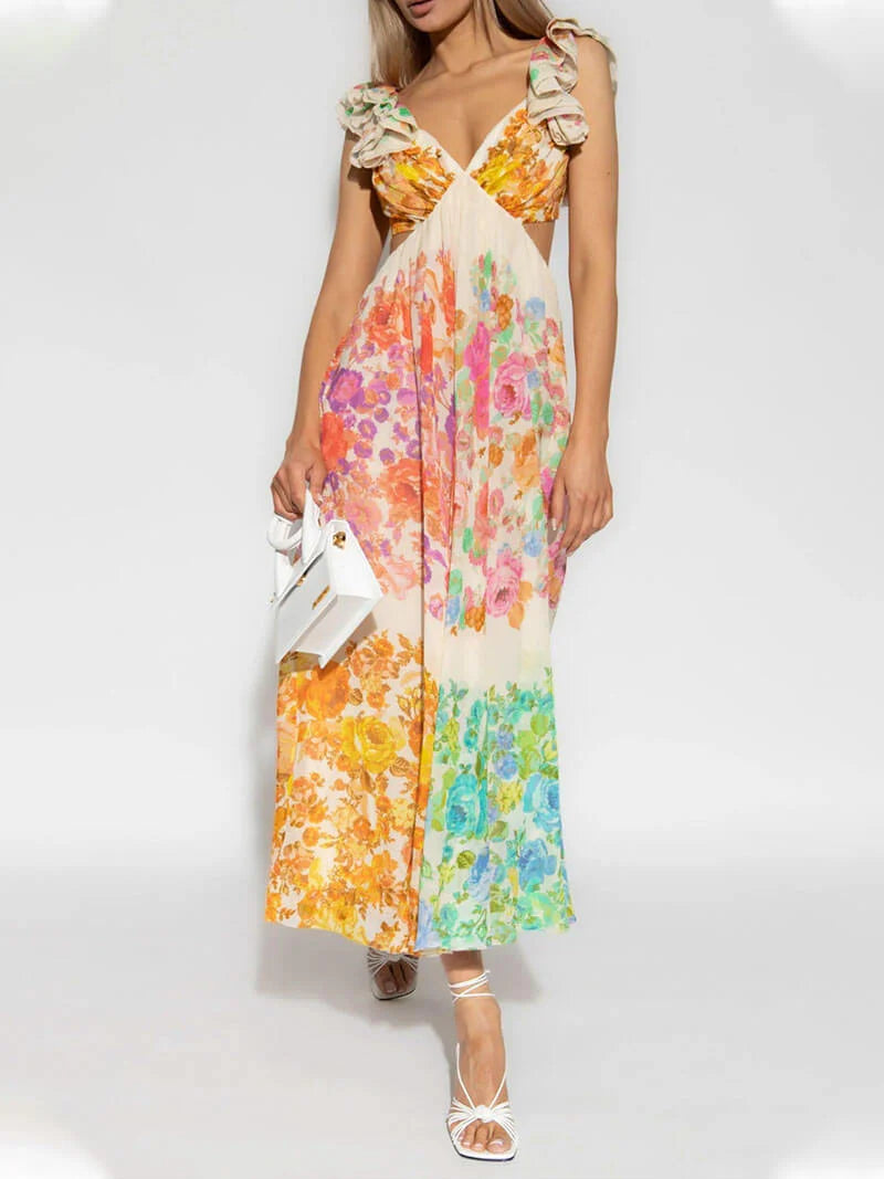 Nora™ | Deep‑V Open‑Back Dress