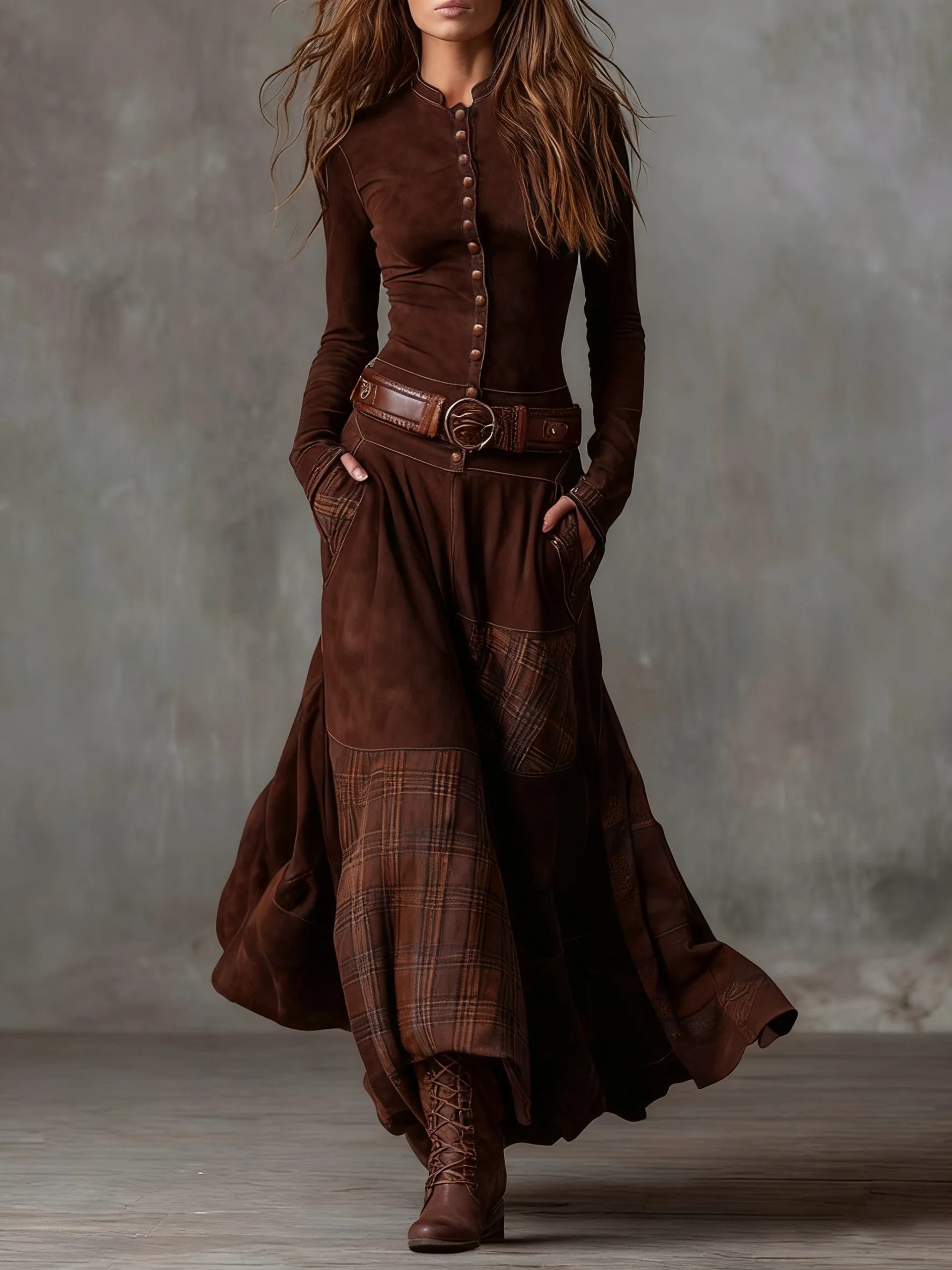 Amara Leigh™ | The Hawthorn Patchwork Dress & Belt