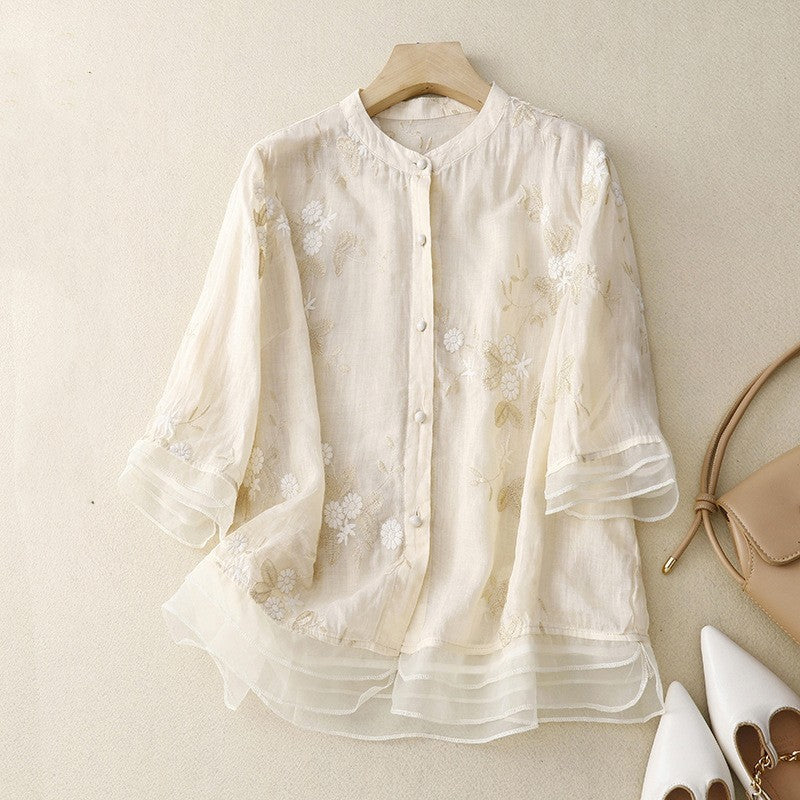 Helena™ | Embroidered Blossom Blouse