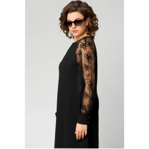 Elora™ | Lace‑Panel Patchwork Dress