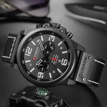 Curren™ | Enduring Chronograph Leather Watch