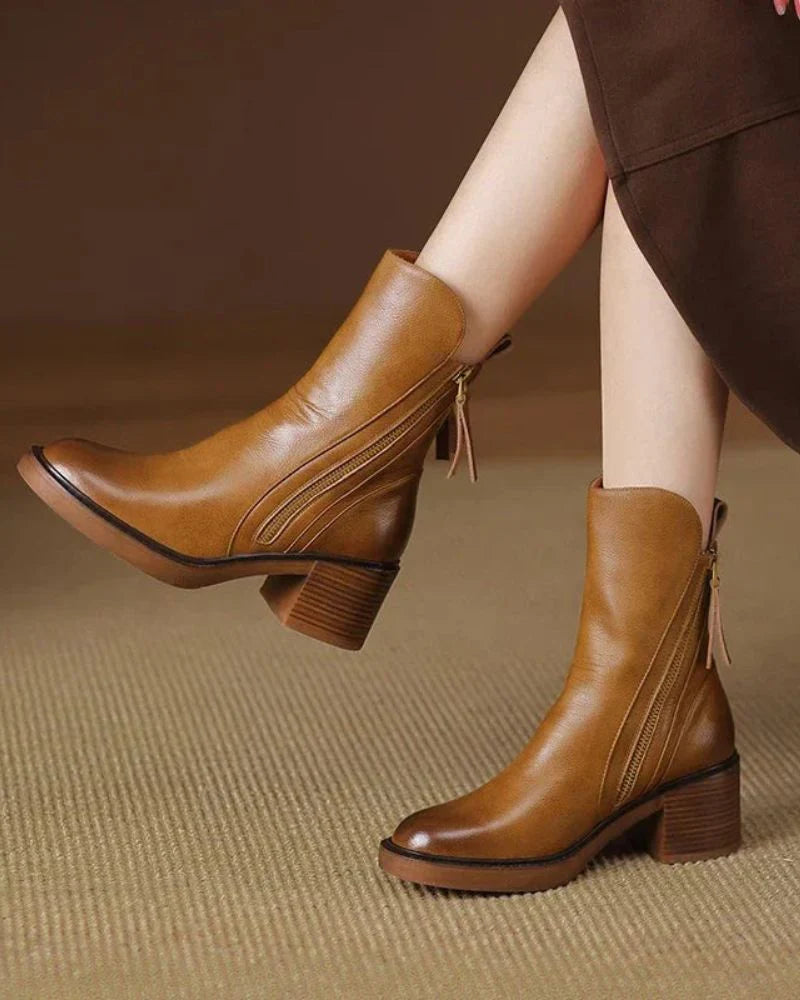 Isolde Noir™ | Sleek Zip Ankle Boots