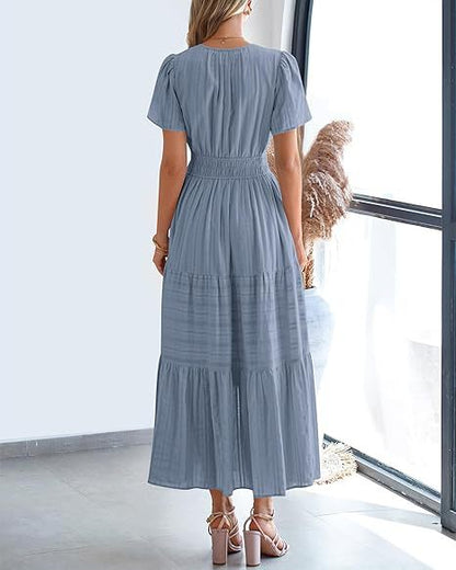 Brighton Belle™ | Floaty V-Neck Day Dress