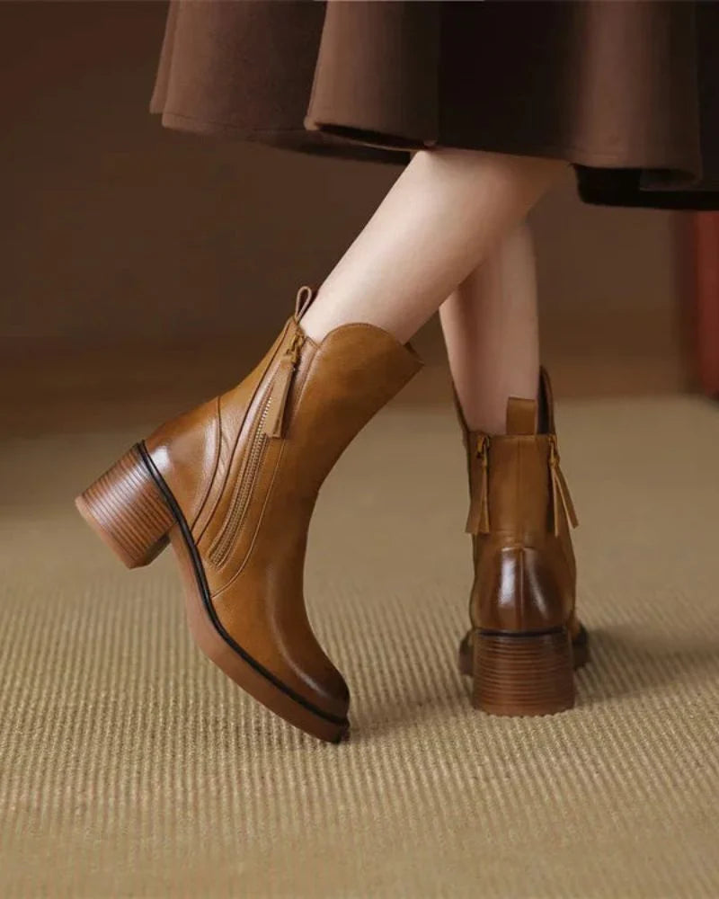 Isolde Noir™ | Sleek Zip Ankle Boots