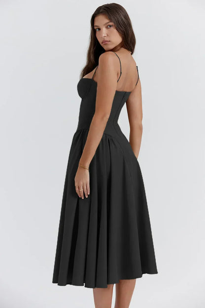 Liana™ | Sleeveless Corset Midi Dress