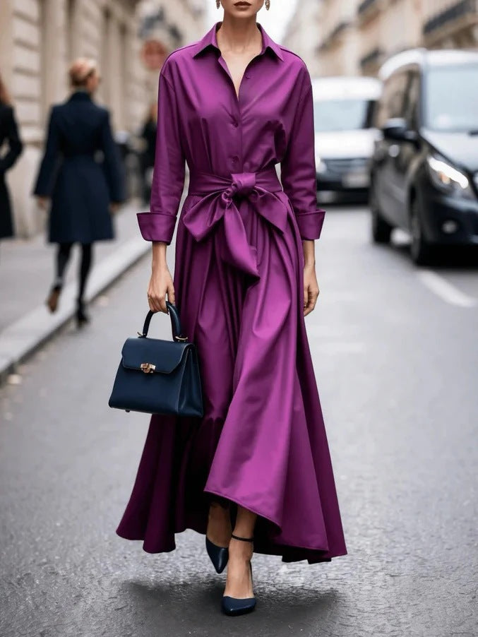 Belgravia Ease™ | Cotton Tie-Waist Shirt Dress