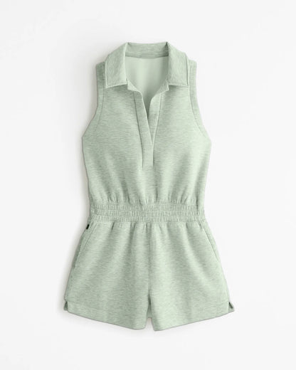 WimbledonKnit™ | Polo Collar Active Romper