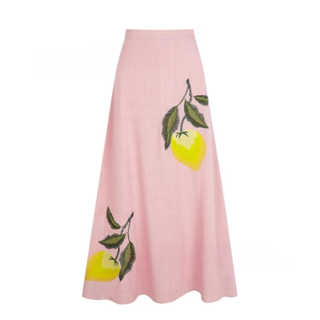 Dorset Solstice™ | Lemon &amp; Linen Midi Skirt