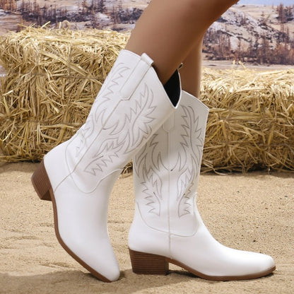 Yorkshire Stitch™ | Western Vegan Leather Boots