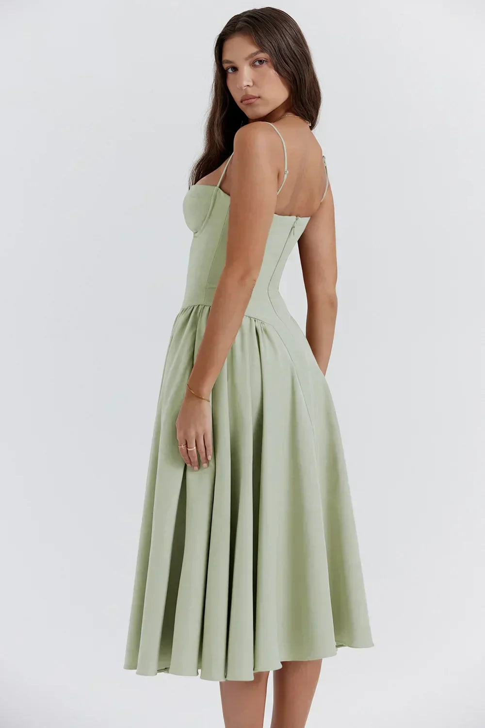 Liana™ | Sleeveless Corset Midi Dress
