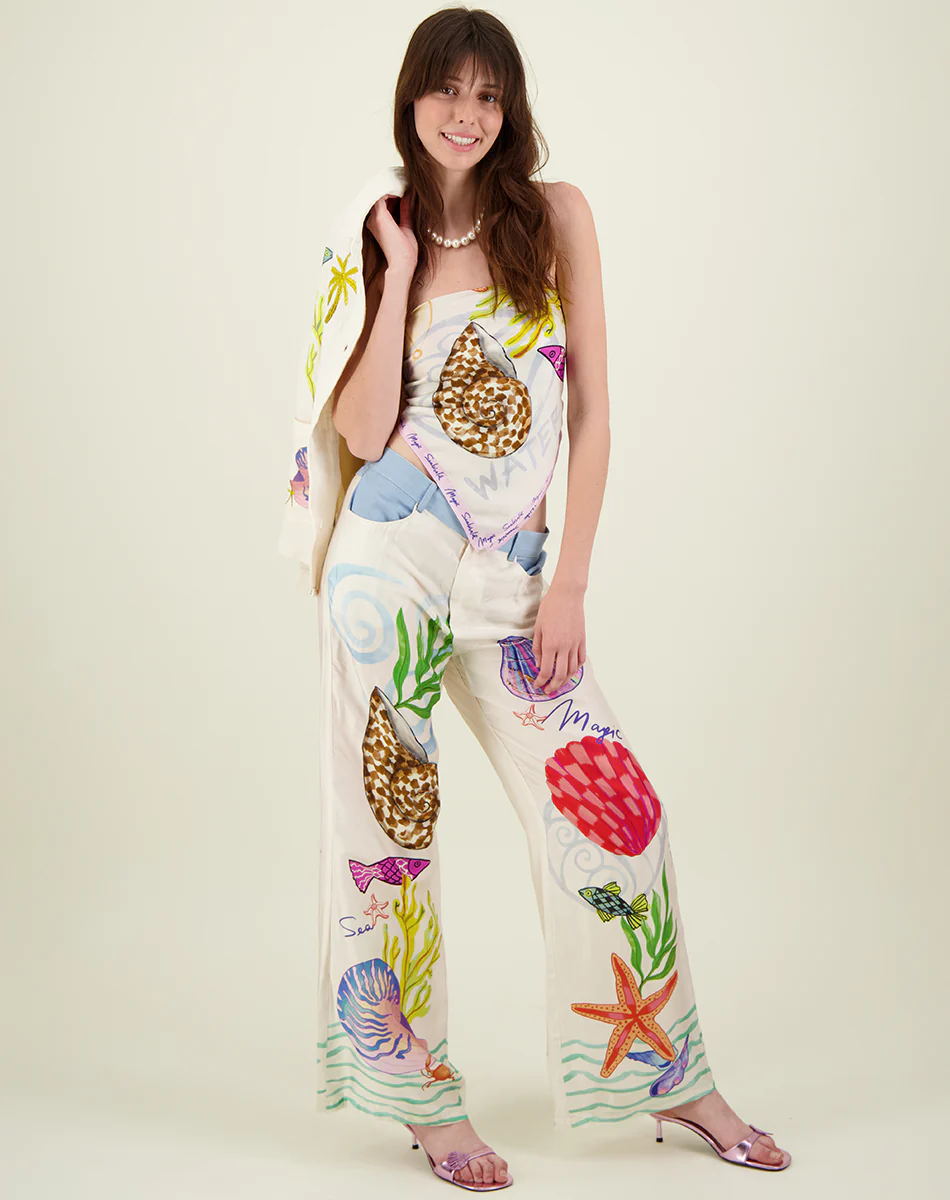 Seabright™ | Ocean Graffiti Satin Co-Ord Set