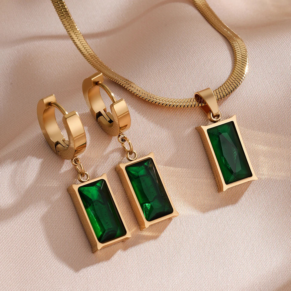 Versailles™ | Emerald Zircon Chandelier Set