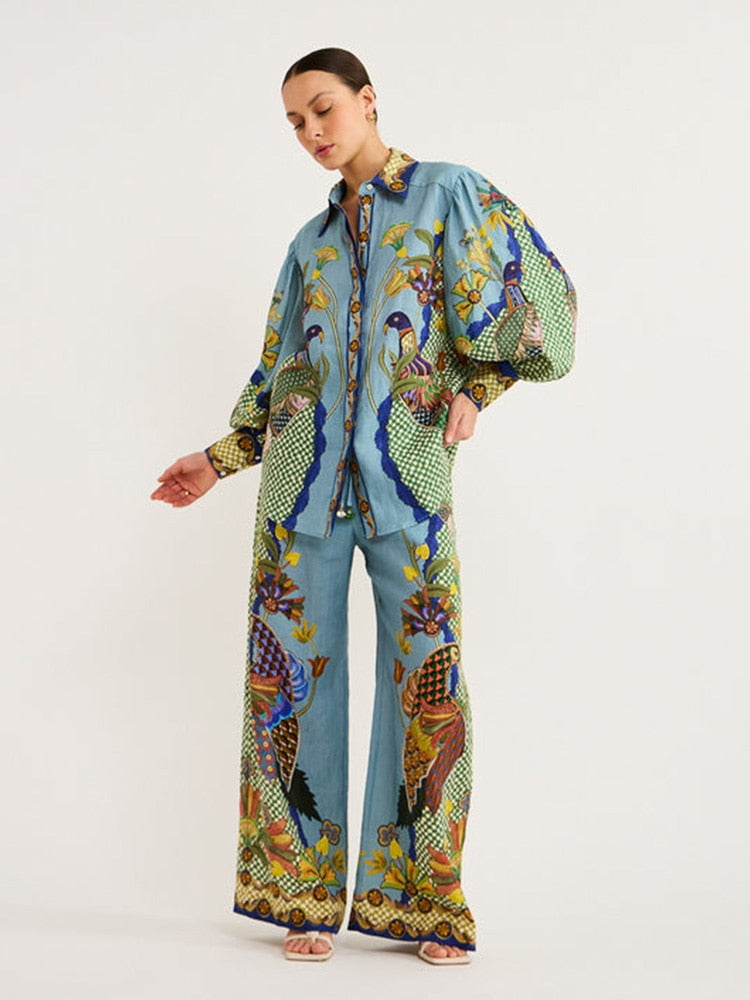 Willowherb™ | Blue Floral Lounge Co-Ord
