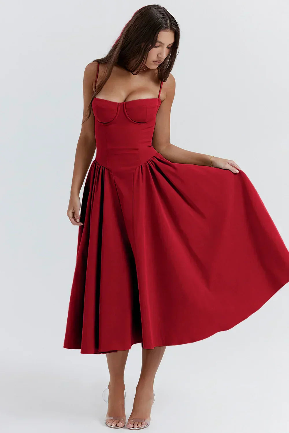 Liana™ | Sleeveless Corset Midi Dress