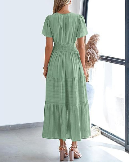 Brighton Belle™ | Floaty V-Neck Day Dress