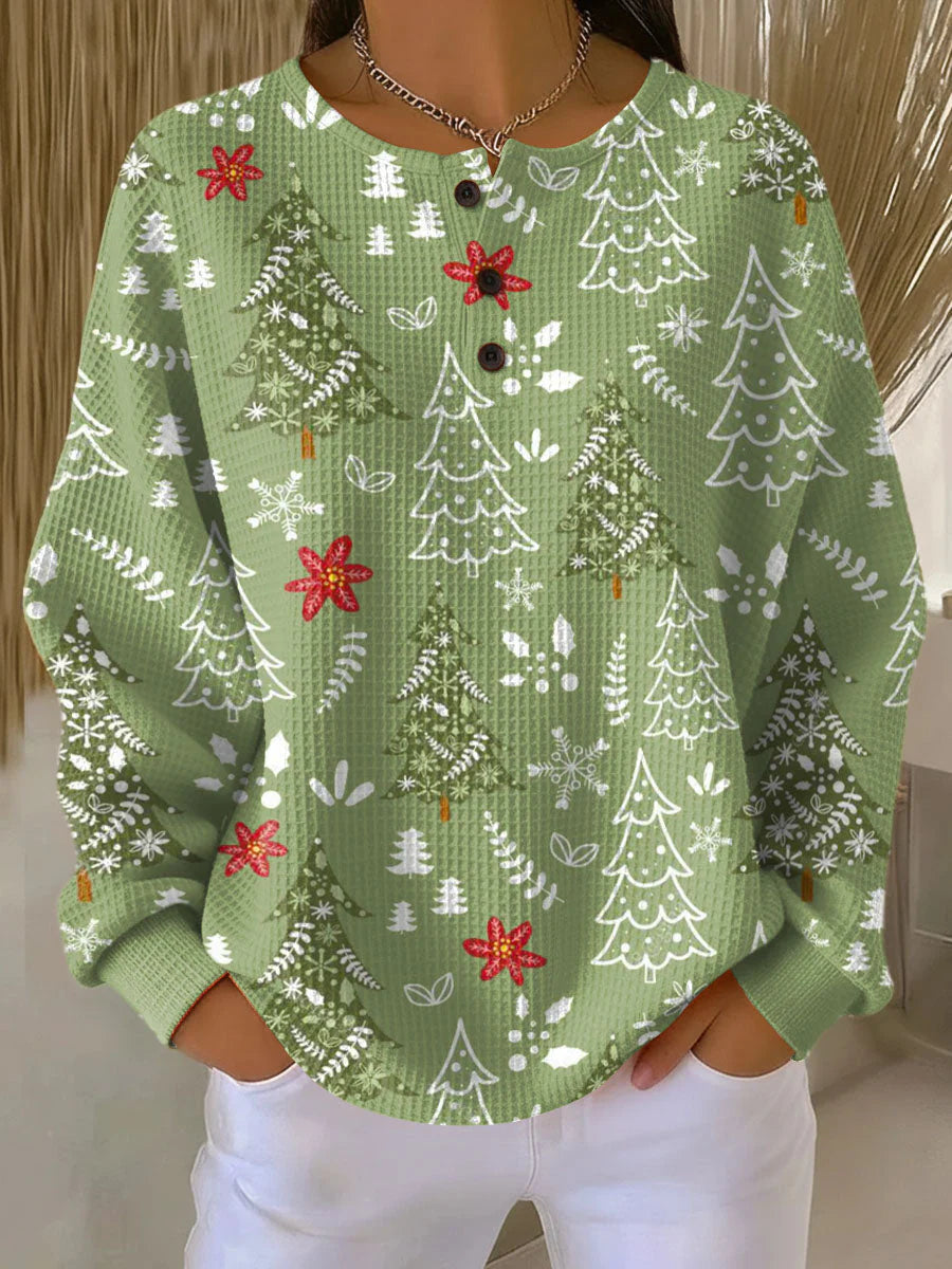 Ingrid™ | Sweater with Christmas Tree Motif
