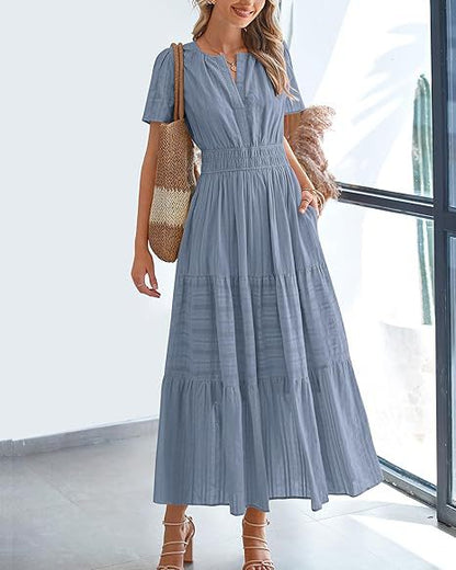 Brighton Belle™ | Floaty V-Neck Day Dress