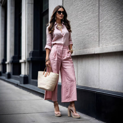 Azure Drape™ | Wide-Leg Co-Ord Ensemble