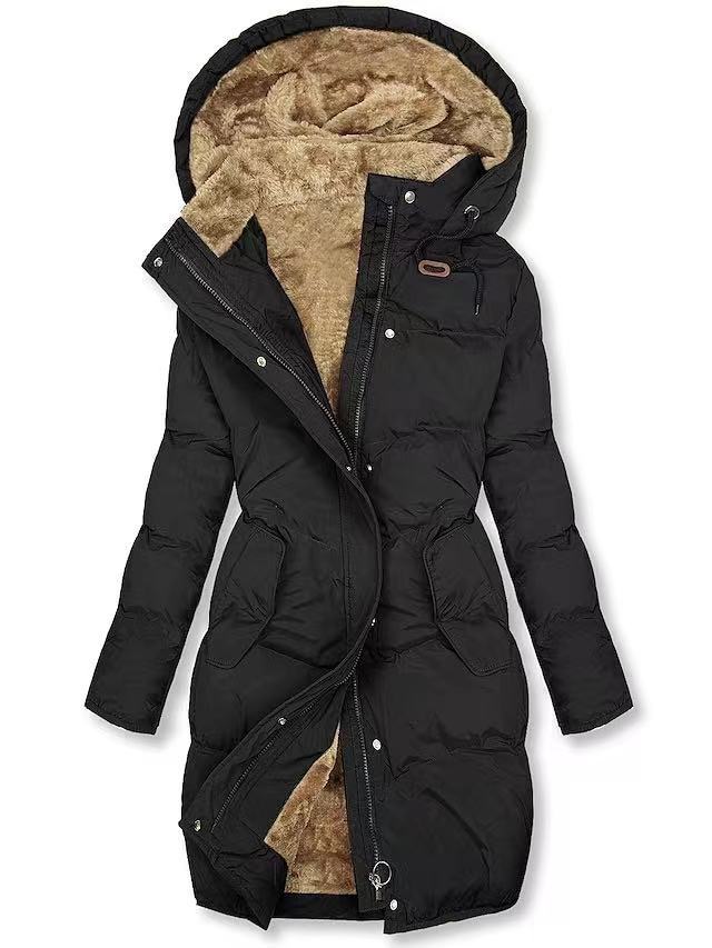 Olivia | Women’s Long Quilted Hooded Winter Coat