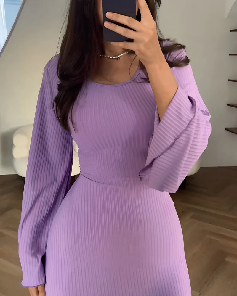 Elegance™ | Long‑Sleeve Knit Maxi Dress