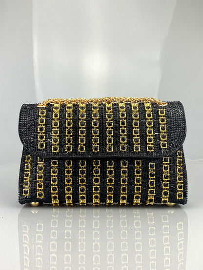 Elara Grace™ | Crystal Accent Shoulder Bag