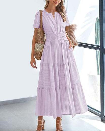 Brighton Belle™ | Floaty V-Neck Day Dress