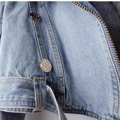 Aldermere Luxe™ | Fur-Collar Denim Jacket