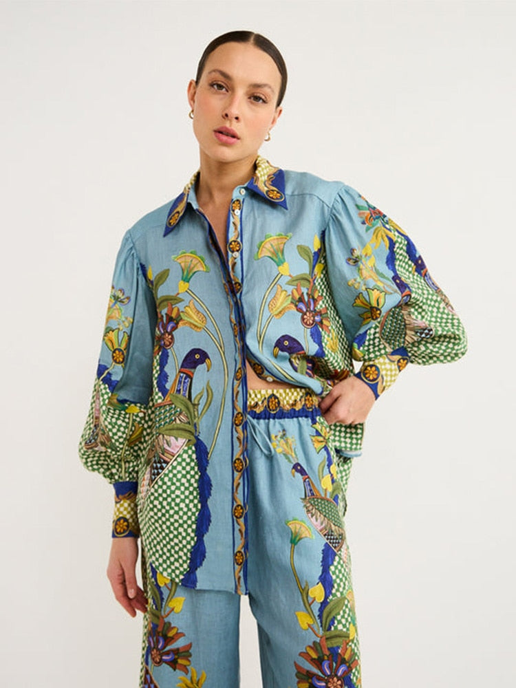Willowherb™ | Blue Floral Lounge Co-Ord