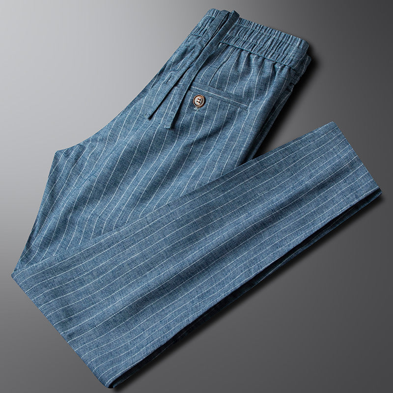 Carrington Line™ | Cotton-Linen Drawstring Trousers
