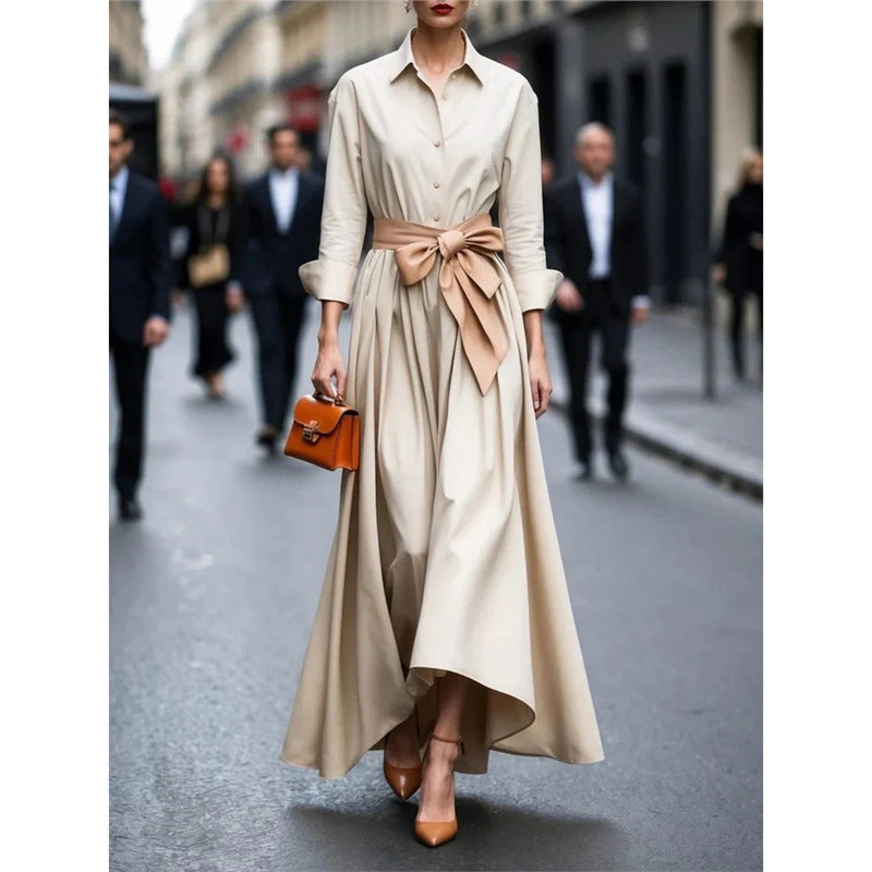 Belgravia Ease™ | Cotton Tie-Waist Shirt Dress