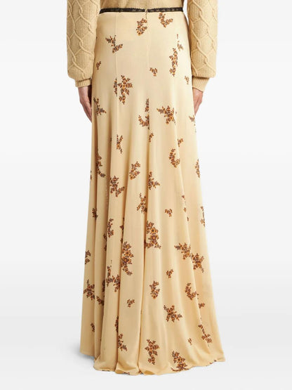 Evelyne Rose™ | Lace-Trimmed Floral Skirt