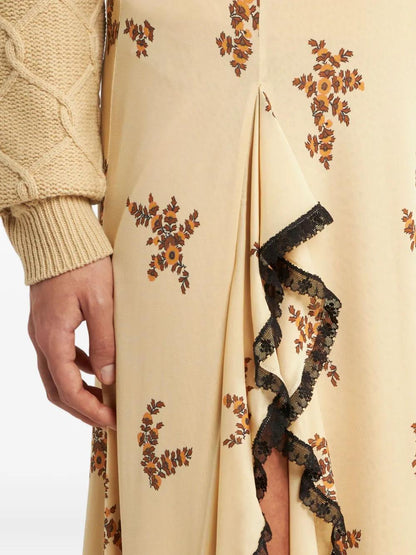 Evelyne Rose™ | Lace-Trimmed Floral Skirt