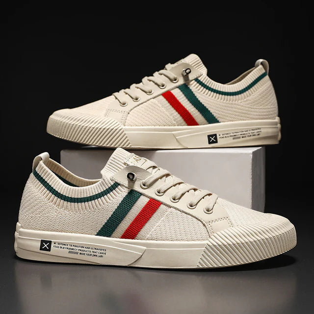 BrightonBreathe™ | Knit Stripe Low-Top Sneakers