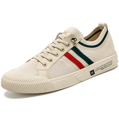 BrightonBreathe™ | Knit Stripe Low-Top Sneakers