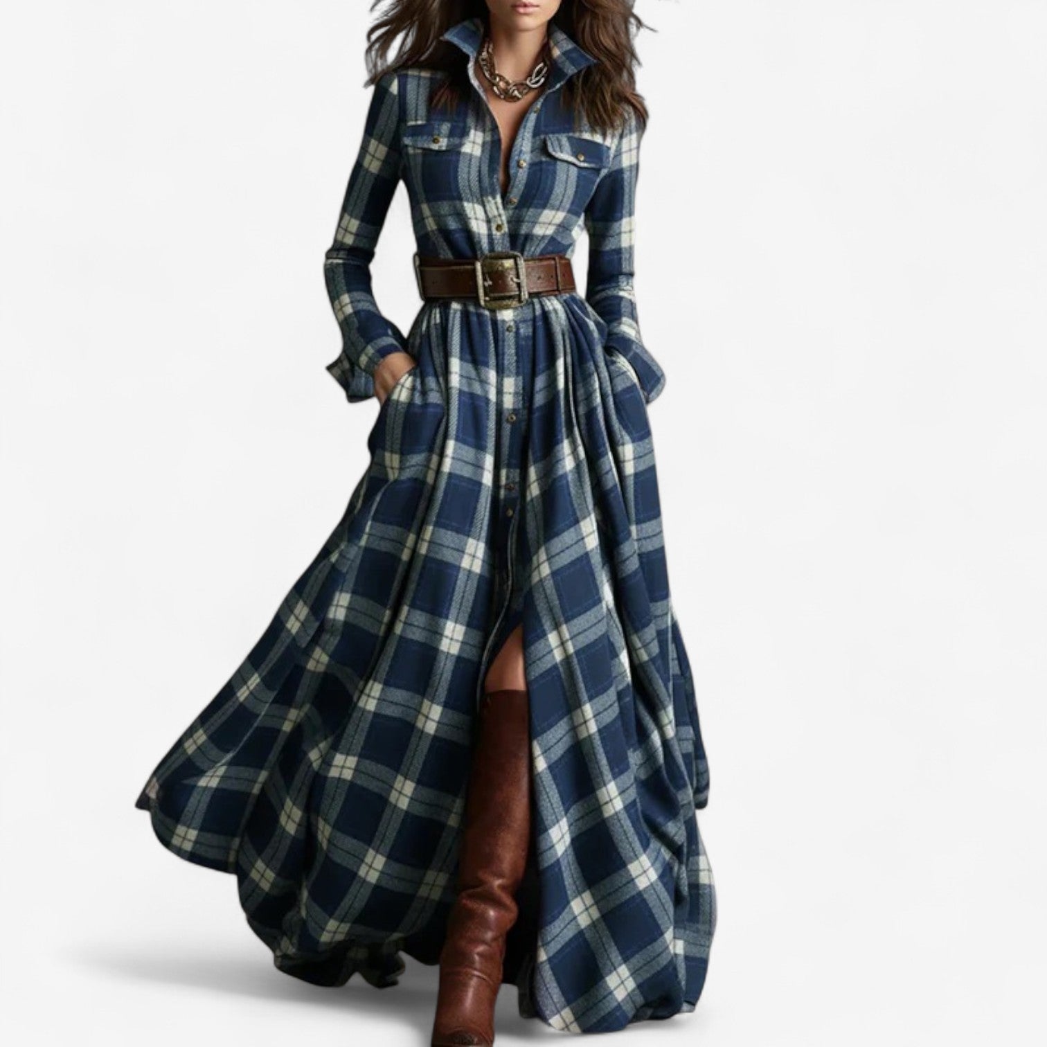 ChelseaGrove™ | Relaxed Fit Plaid Dress