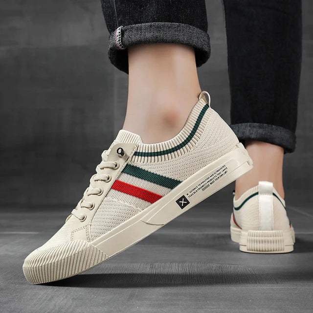 BrightonBreathe™ | Knit Stripe Low-Top Sneakers