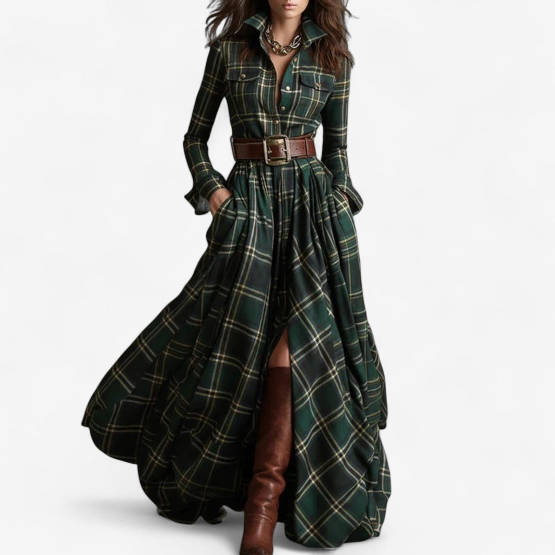 ChelseaGrove™ | Relaxed Fit Plaid Dress